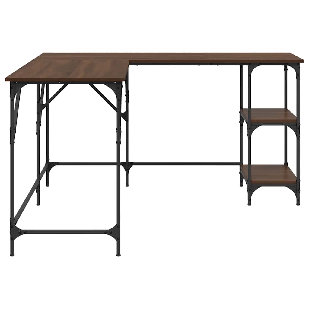 Scrivania Rovere Marrone 139x139x75 cm in Legno Multistrato