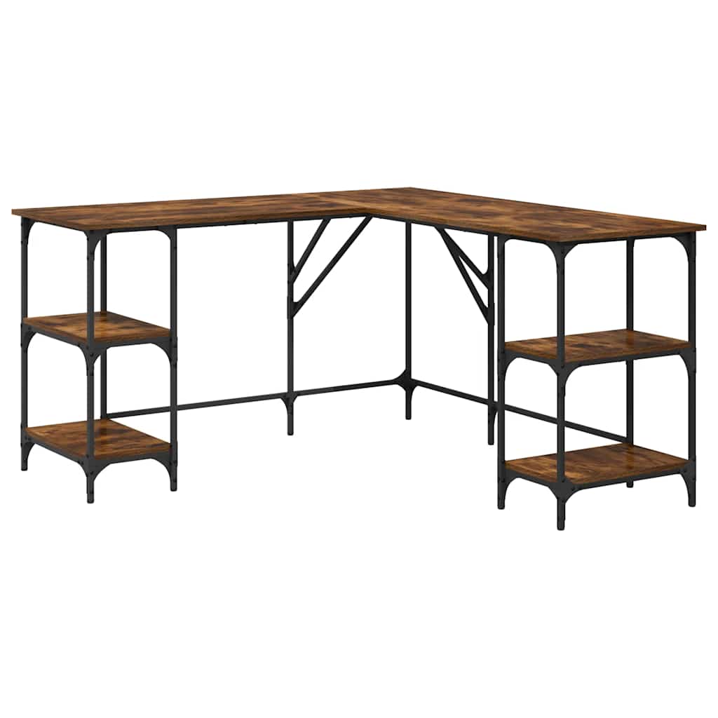 Scrivania Rovere Fumo 139x139x75 cm in Legno Multistrato