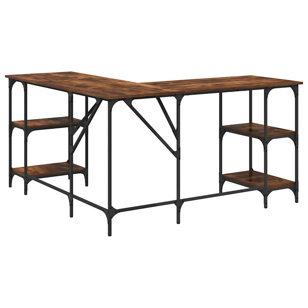 Scrivania Rovere Fumo 139x139x75 cm in Legno Multistrato