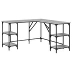 Scrivania Grigio Sonoma 139x139x75 cm in Legno Multistrato