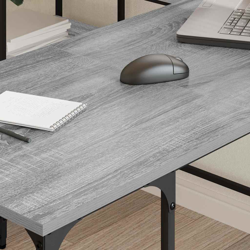 Scrivania Grigio Sonoma 139x139x75 cm in Legno Multistrato