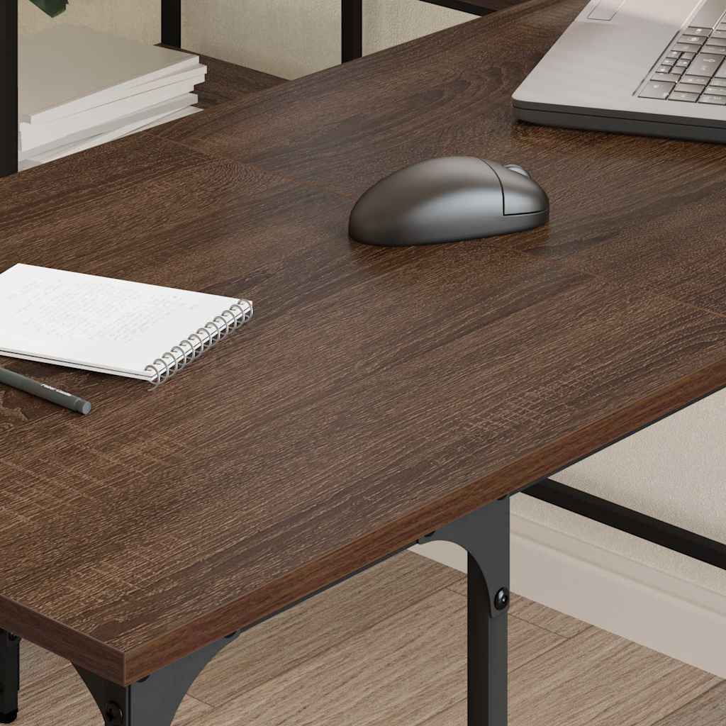 Scrivania Rovere Marrone 139x139x75 cm in Legno Multistrato