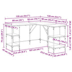 Scrivania Rovere Marrone 139x139x75 cm in Legno Multistrato