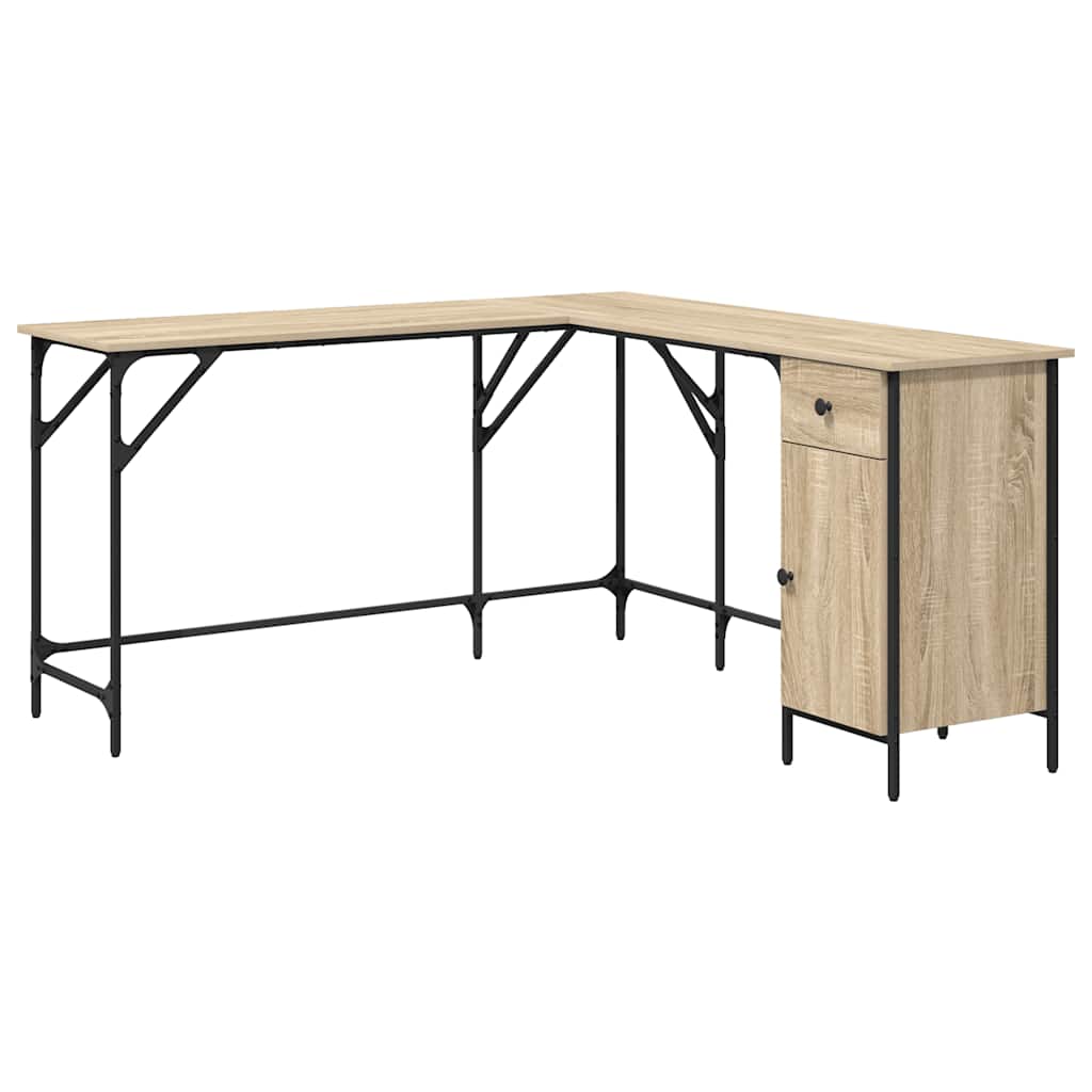 Scrivania Rovere Sonoma 141x141x75 cm in Legno Multistrato