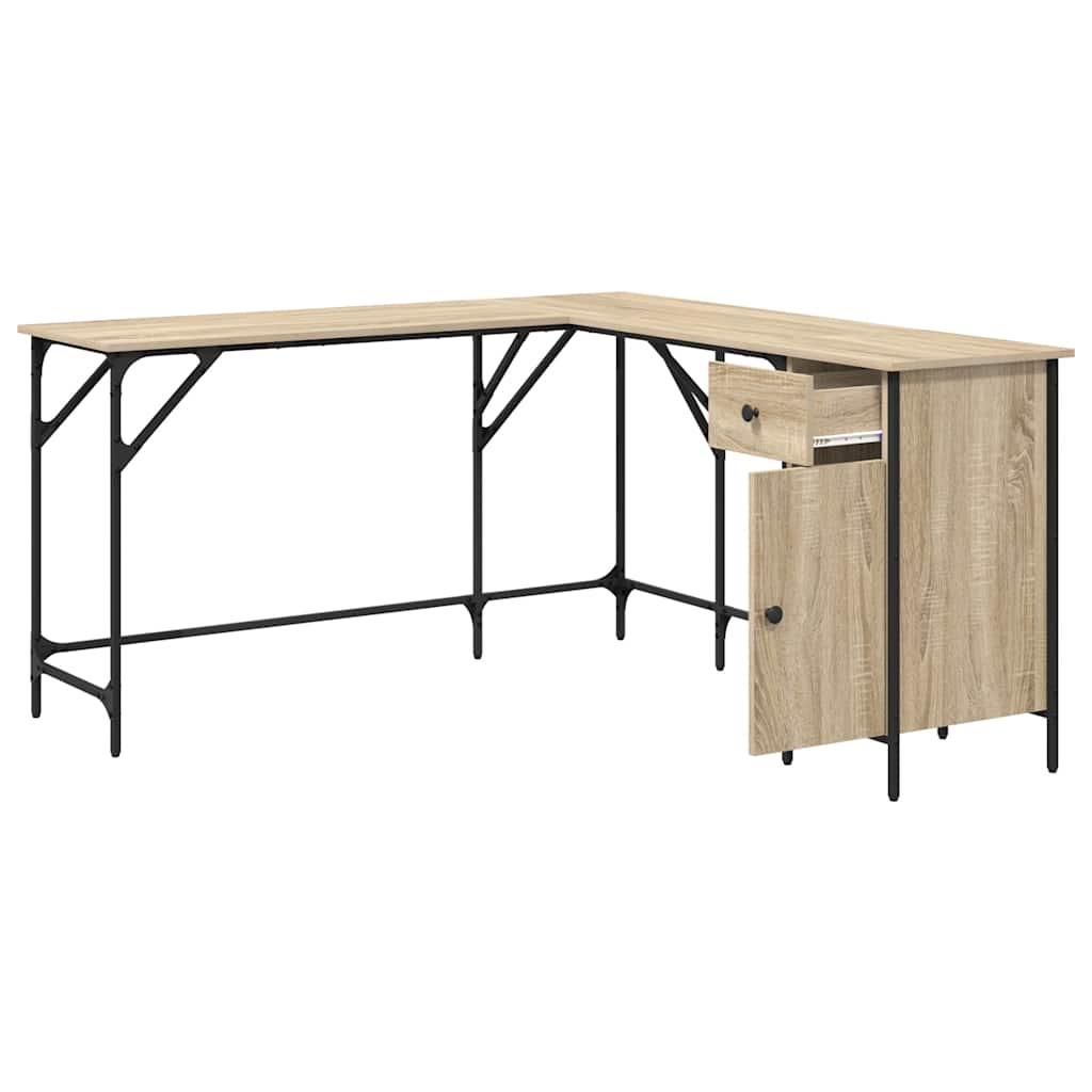 Scrivania Rovere Sonoma 141x141x75 cm in Legno Multistrato