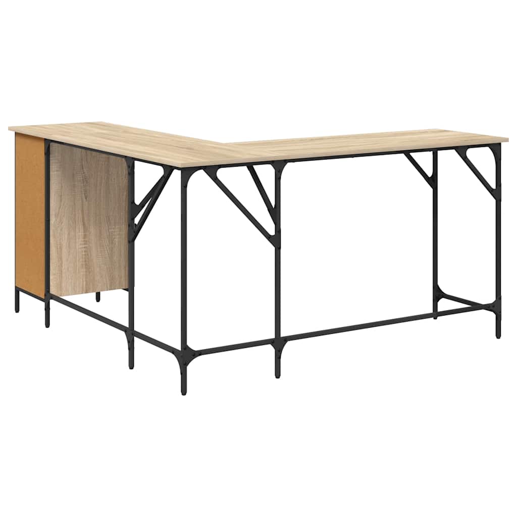 Scrivania Rovere Sonoma 141x141x75 cm in Legno Multistrato