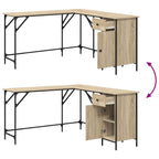 Scrivania Rovere Sonoma 141x141x75 cm in Legno Multistrato