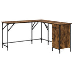 Scrivania Rovere Fumo 141x141x75 cm in Legno Multistrato