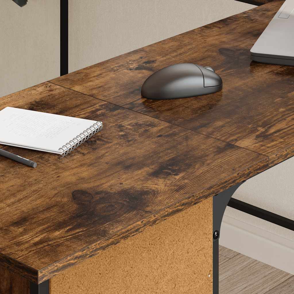 Scrivania Rovere Fumo 141x141x75 cm in Legno Multistrato
