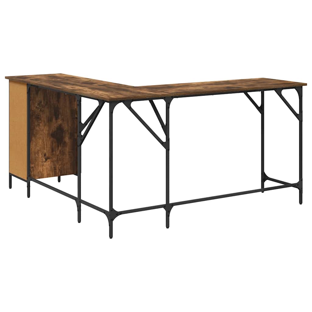Scrivania Rovere Fumo 141x141x75 cm in Legno Multistrato