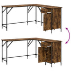 Scrivania Rovere Fumo 141x141x75 cm in Legno Multistrato