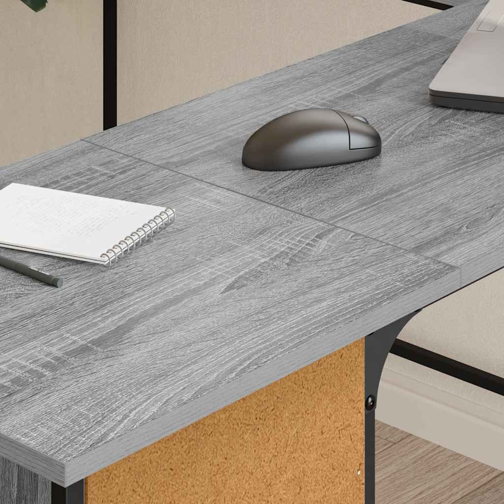 Scrivania Grigio Sonoma 141x141x75 cm in Legno Multistrato