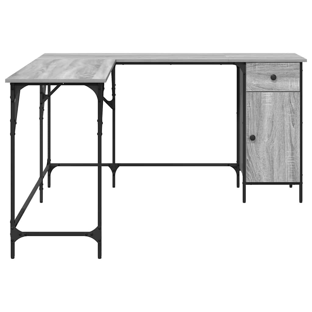 Scrivania Grigio Sonoma 141x141x75 cm in Legno Multistrato