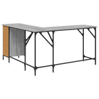 Scrivania Grigio Sonoma 141x141x75 cm in Legno Multistrato