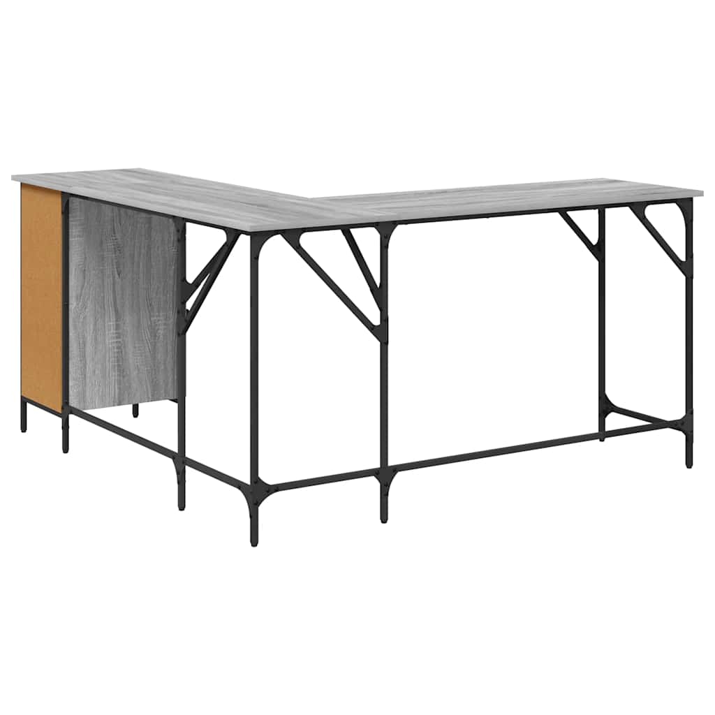 Scrivania Grigio Sonoma 141x141x75 cm in Legno Multistrato