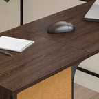 Scrivania Rovere Marrone 141x141x75 cm in Legno Multistrato