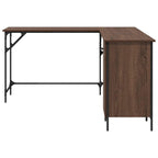 Scrivania Rovere Marrone 141x141x75 cm in Legno Multistrato