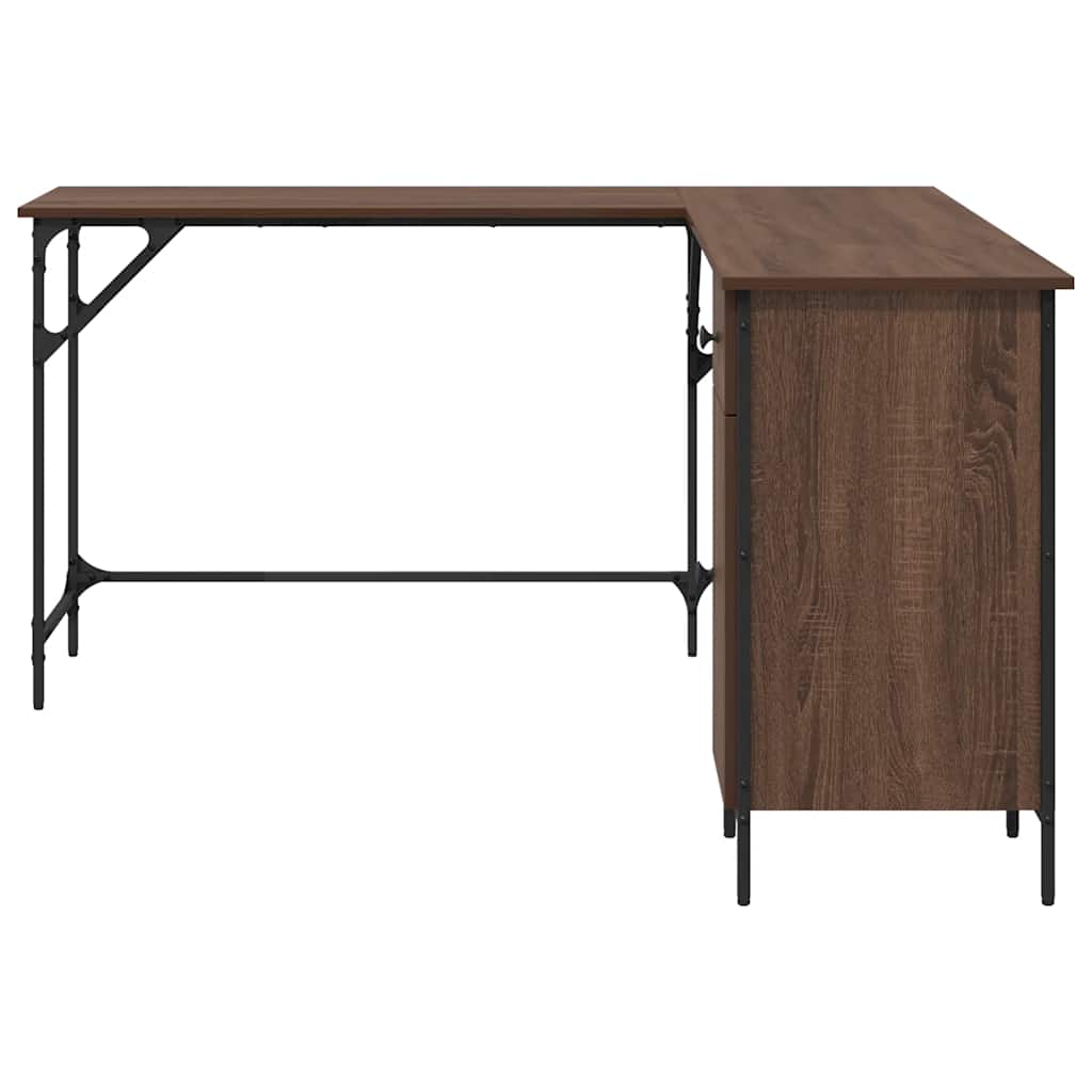 Scrivania Rovere Marrone 141x141x75 cm in Legno Multistrato