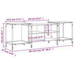 Mobile Porta TV Nero 153x37x50 cm in Legno Multistrato