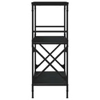 Libreria a 3 Ripiani Nera 59x35x90,5 cm in Legno Multistrato