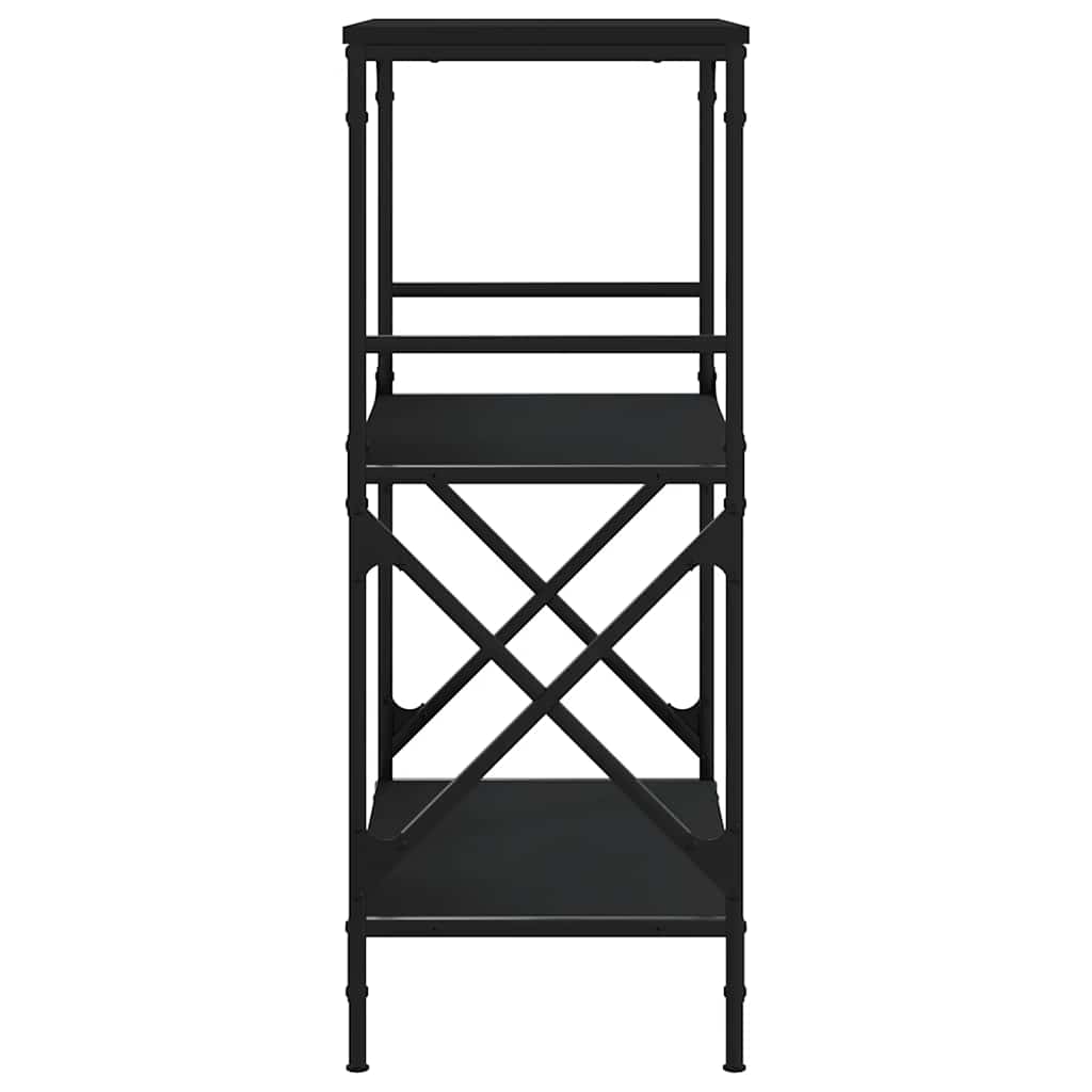Libreria a 3 Ripiani Nera 59x35x90,5 cm in Legno Multistrato