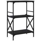 Libreria a 3 Ripiani Nera 59x35x90,5 cm in Legno Multistrato