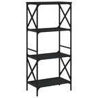 Libreria a 4 Ripiani Nera 59x35x132 cm in Legno Multistrato
