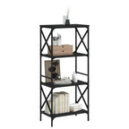 Libreria a 4 Ripiani Nera 59x35x132 cm in Legno Multistrato
