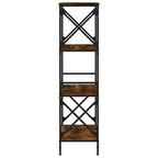 Libreria a 4 Ripiani Rovere Fumo 59x35x132 cm Legno Multistrato