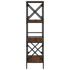 Libreria 4 Ripiani Rovere Marrone 59x35x132cm Legno Multistrato