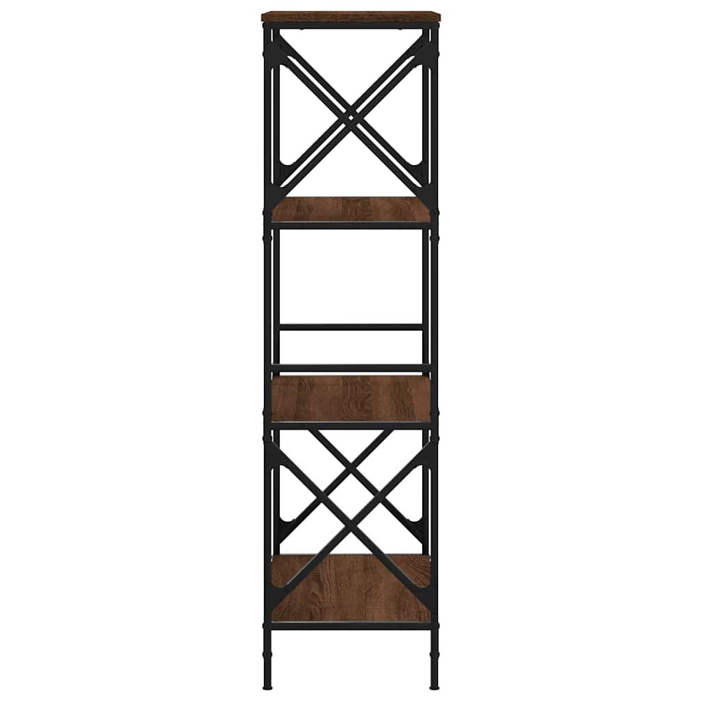 Libreria 4 Ripiani Rovere Marrone 59x35x132cm Legno Multistrato