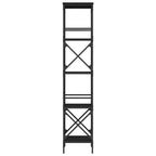 Libreria a 5 Ripiani Nera 59x35x171 cm in Legno Multistrato
