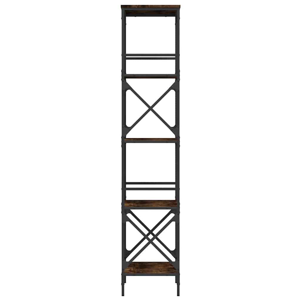 Libreria Rovere Fumo 5 Ripiani 59x35x171 cm Legno Multistrato