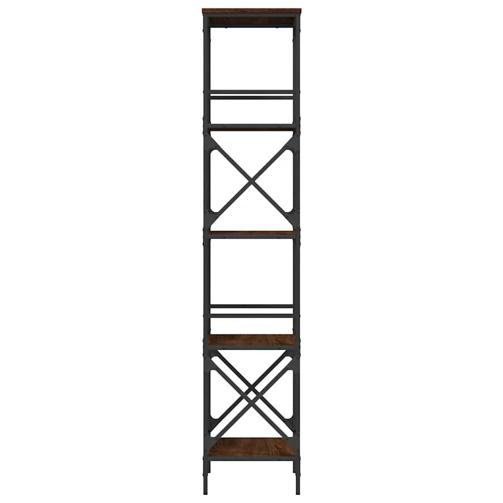 Libreria Rovere Marrone 5 Ripiani 59x35x171cm Legno Multistrato
