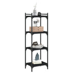 Libreria a 4 Ripiani Nera 40x30x120 cm in Legno Multistrato