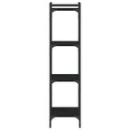 Libreria a 4 Ripiani Nera 40x30x120 cm in Legno Multistrato
