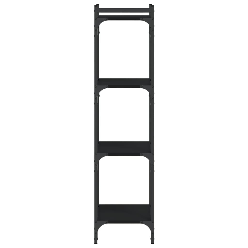 Libreria a 4 Ripiani Nera 40x30x120 cm in Legno Multistrato
