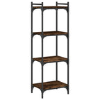 Libreria a 4 Ripiani Rovere Fumo 40x30x120 cm Legno Multistrato