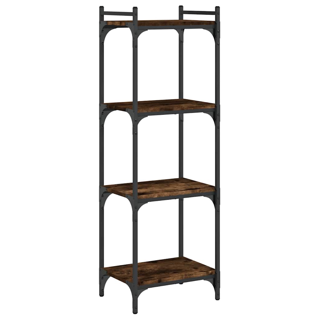 Libreria a 4 Ripiani Rovere Fumo 40x30x120 cm Legno Multistrato