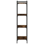 Libreria a 4 Ripiani Rovere Fumo 40x30x120 cm Legno Multistrato