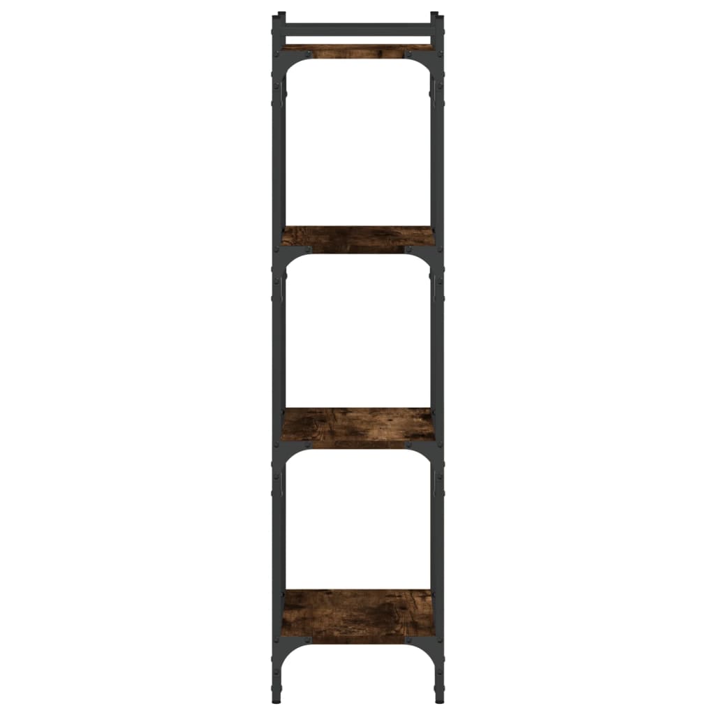 Libreria a 4 Ripiani Rovere Fumo 40x30x120 cm Legno Multistrato