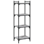 Libreria 4 Ripiani Grigio Sonoma 40x30x120cm Legno Multistrato