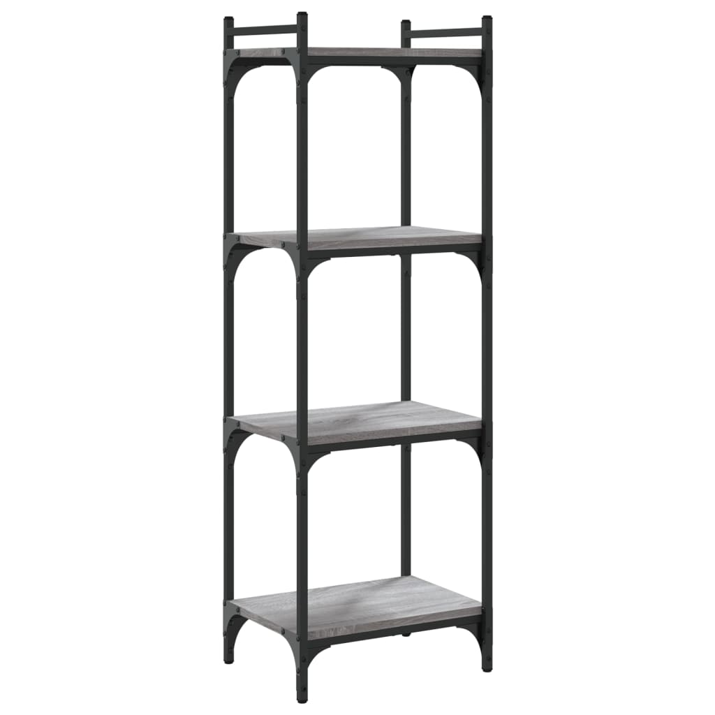 Libreria 4 Ripiani Grigio Sonoma 40x30x120cm Legno Multistrato
