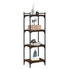 Libreria 4 Ripiani Rovere Marrone 40x30x120cm Legno Multistrato