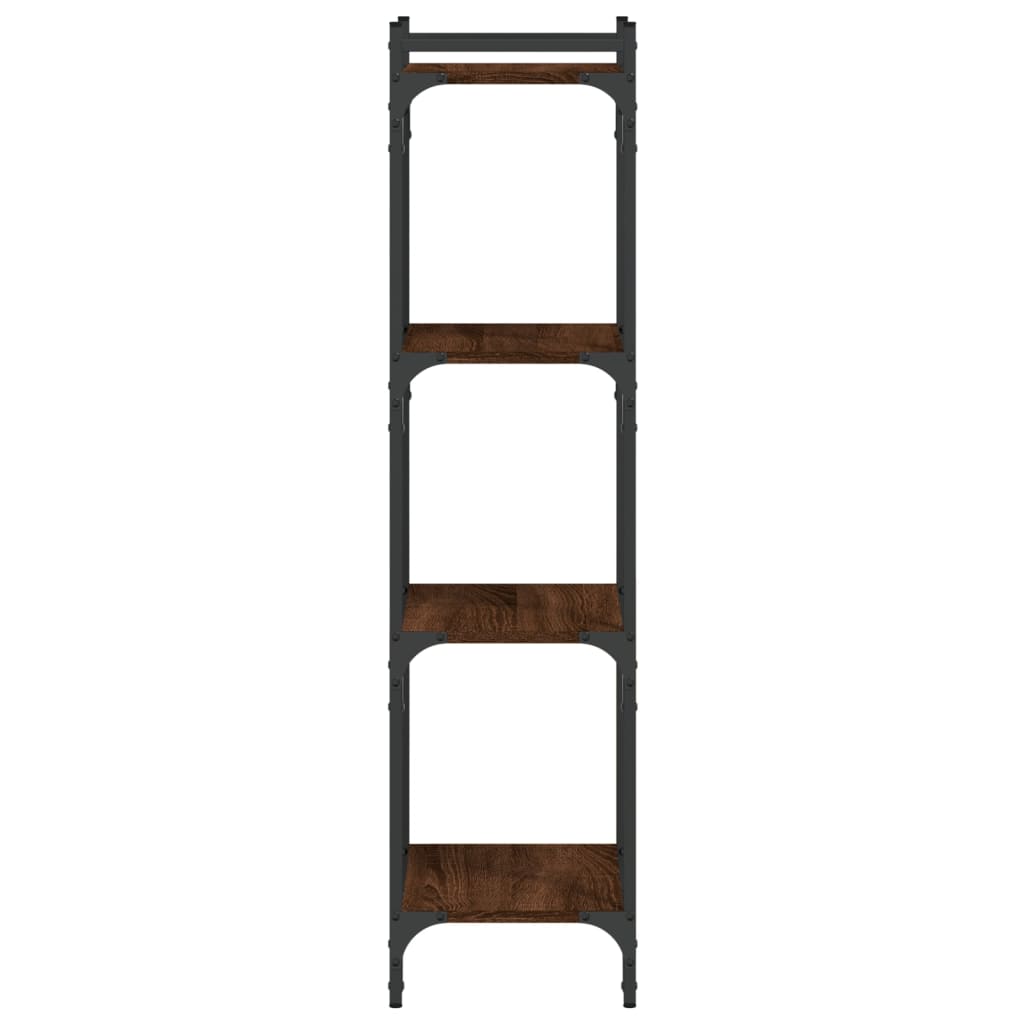 Libreria 4 Ripiani Rovere Marrone 40x30x120cm Legno Multistrato