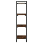 Libreria 4 Ripiani Rovere Marrone 40x30x120cm Legno Multistrato