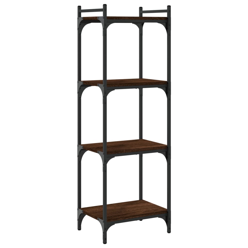 Libreria 4 Ripiani Rovere Marrone 40x30x120cm Legno Multistrato