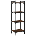 Libreria 4 Ripiani Rovere Marrone 40x30x120cm Legno Multistrato