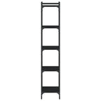 Libreria a 5 Ripiani Nera 40x30x154 cm in Legno Multistrato