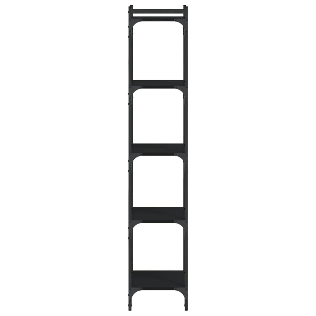 Libreria a 5 Ripiani Nera 40x30x154 cm in Legno Multistrato
